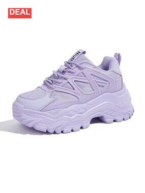 Chunky Platform Sneakers Lace Up Comfortable Walking Tennis Shoes
